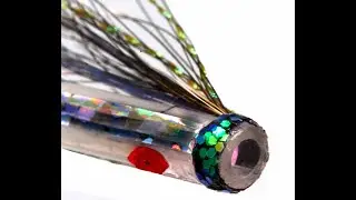 How to add iridescent pixels to the head of a riffling hitch tube fly - A Pixel Head