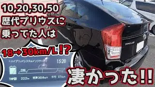 10,20,30,50歴代プリウスに乗ってた人は凄かった!!【えっ!?燃費が18→30km/Lに？】