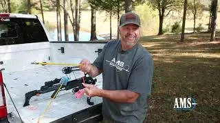 Tying line to crossbow bowfishing bolt instructional video by AMS
