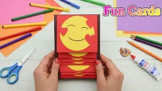 Interactive Pull Tab Emoji Card 😍🎨 | Easy DIY Sliding Paper Card
