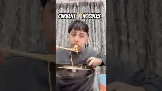First time eating Current Noodles ⚡️ #minivlog #brownkiki #shorts