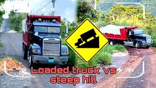 Loaded truck vs Steep hill 🤯😱