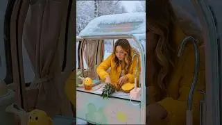 #minicar #Camping in #Snow #outdoors #cozy #fyp #carcamping #solo #tricycle #snowfall