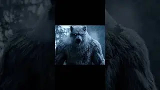 The great white werewolf encounters a Bigfoot. #cryptid #horrorstories #veo3 #werewolf #bigfoot