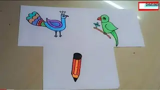 Drawing Pictures Using Letter 'P'|| Simple And Easy Drawing For Kids||