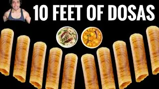 South Indian Streetfood का Challenge (Extended) Over 10 Feet Crispy Dosa Eating 