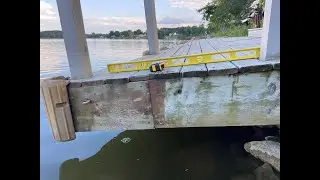 OldGuyDIY $8 1 Hour Add Concrete Block Piers w Farm Jack To Raise Sloping Cantilever Boat Lake Dock