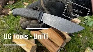 UG-Tools - UniTi Floe AnoBlack mit Bushcraftklinge | Das geniale Titan 3D-Druck Outdoormesser aus DE