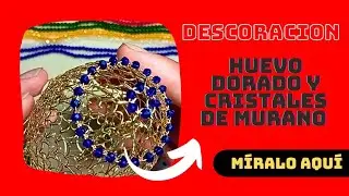 Decoración de huevo dorado con cristales