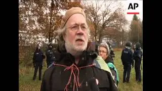 Nuclear train at German depot despite protests