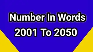 Number name 2001 to 2050 / 2001 to 2050