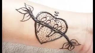 Beautiful love birds tattoo with number 2 || Easy design || Must watch