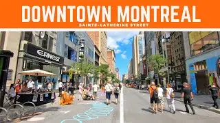 Beautiful Day Walking in Downtown Montreal on Sainte-Catherine Street #walkingmontreal #montreal2020