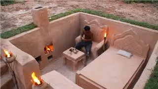 Building Calm Underground Survival Shelter & Fireplace with Clay