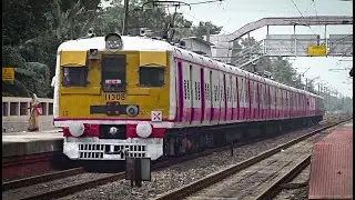 Conventional old 12 Coach EMU train with new Yellow & Pink Colour | Eastern Railways