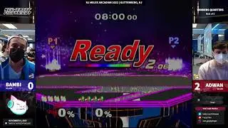 bambi (Falco) vs Adwan (Fox) - New Jersey Melee Arcadian 2022 Winners Quarters