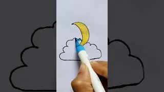 Cloud Moon 🌙☁️ Drawing for kids #cloud #moon #halloween #drawing #pipafuntv #shortvideo #viral