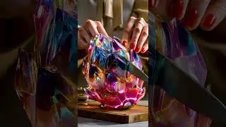 Cutting a Crystal Dragon Fruit in 4K 🔮  Stunning Glass Fruit ASMR
