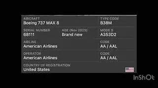 On delivery to American Airlines is Boeing 737 MAX 8, N313VA, from Boeing Field