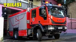 [GEORGIA 🇬🇪] - TBILISI Fire Trucks, Ambulances & Police Cars responding with LIGHTS 🚨 & SIREN 🔊