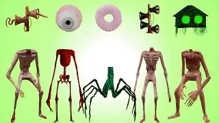 WRONG HEADS SIREN HEAD CAR, GREEN HOUSE HEAD, SCARY HOUSE, SIREN HEAD DOUBLE, SIREN HEAD THUNDERBOLT