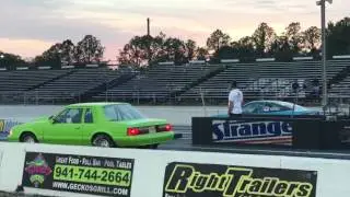 10 second 600hp 240sx s13 gt35r ka-t 10.1@136mph vs Ford Mustang