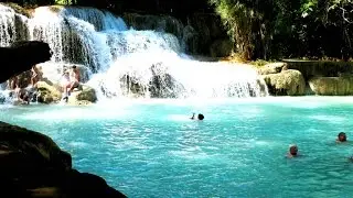 Kuang Si Falls, Luang Prabang, waterfalls in Laos HD 1080p