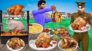 Stuffed Roast Chicken Fry Full Chicken Roast Street Food Hindi Kahani Moral Stories New Comedy Video