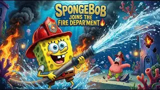 SpongeBob Joins the Fire Department 🔥 | Full Scene
