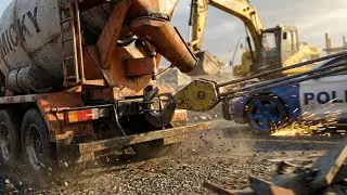 Ultimate Rescue Tech! ⚙️ Saving Micky from Wet Concrete
