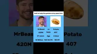 Day 2 | Sub to help the potato army pass him! #potato #vs #potato_518 #mrbeast #funny #shorts