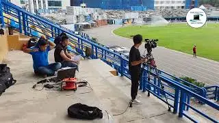 1-cam soccer livestream production with CG and slow motion .