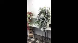Jingle Bells with Black Check Wreath Tutorial | Bold Christmas Door Wreath DIY