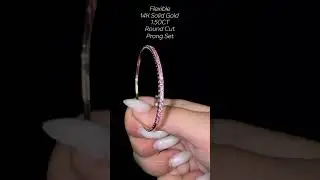 Flexible Pink Sapphire Bangle l Gemstone Stackable Bangle by Gem Jewelers Co.