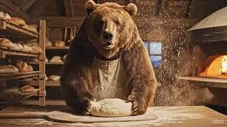 A Gentle Bear Baking Bread at Midnight 🐻🍞