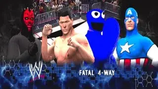 Yusuke vs Cookie Monster vs Darth Maul vs Captain America [Fatal Four Way] - WWE 13