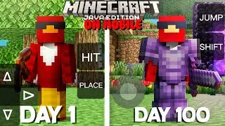 Surviving 100 Days in Minecraft JAVA Edition on my Phone