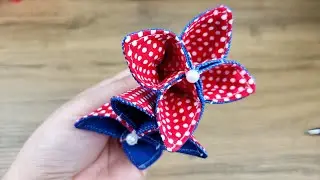 DIY Fabric Flower – Cute Polka Dot Petals