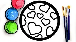 Heart Earth Coloring Pages with Painting for Kids, Flower Painting Pages for Baby