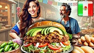Estas TORTAS Solo Existen en México 😮🇲🇽 Tacos, Quesadillas y Tlacoyos del Rancho #tortas