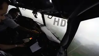Cockpit | Iran Aseman B727-200ADV | Rainy Visual Low Approach Landing at Gorgan | FULL HD