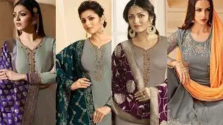 Grey Colour Combination For Kurtis/Suits||Punjabi Suit Gray Colour Contrast and Designing