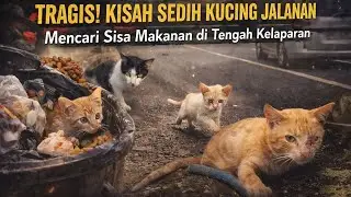 Kucing Jalanan Ini Kelaparan Cari Sisa Makanan di Tempat Sampah, Saat Didekati Malah Lari Ketakutan 