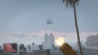 Mini gun fight with cpos GTA5