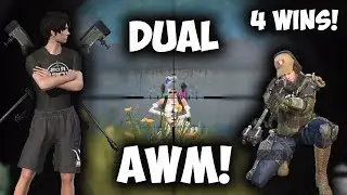 DUAL AWM GAMEPLAY! (4 WINS GOLD MODE) RULES OF SURVIVAL