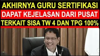 Breaking news kabar gembira tunjangan sertifikasi guru triwulan 4 tambahan TPG 100 persen 2025