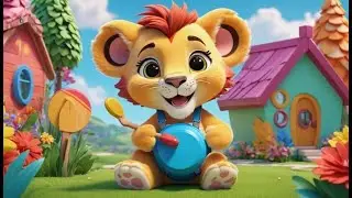 Lolo Lion Plays the Drum | Rhythm & Music Song for Kids | Fun Beat Rhyme for Toddlers