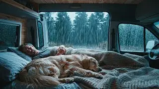 Enfoque Profundo con Lluvia Pesada en la Ventana del Coche &ndash; Ayuda para Estudiar y Sue&ntilde;o R&aacute;pido
