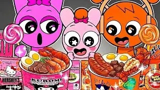 ASMR Mukbang | Oren Family Convenience Store ORANGE Food MUKBANG | Incredibox Sprunki Animation