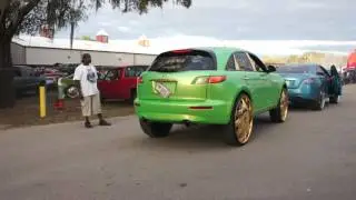 Linny J Mlk Car Show 2k17 Nissan Maxima and Infiniti Fx35 on Dub Floaters